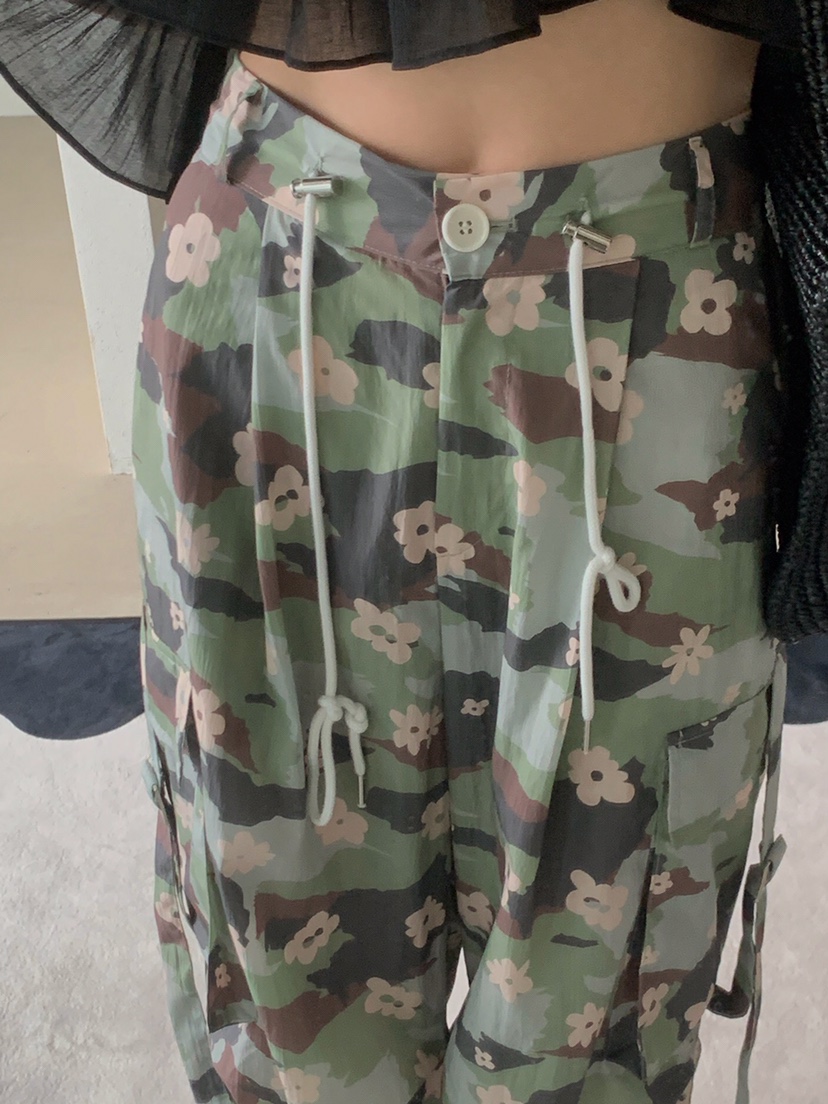 VERANDA直郵韓國代購㊣女裝新款時尚休閑推薦25春夏休閑褲迷彩VERANDA休閑褲