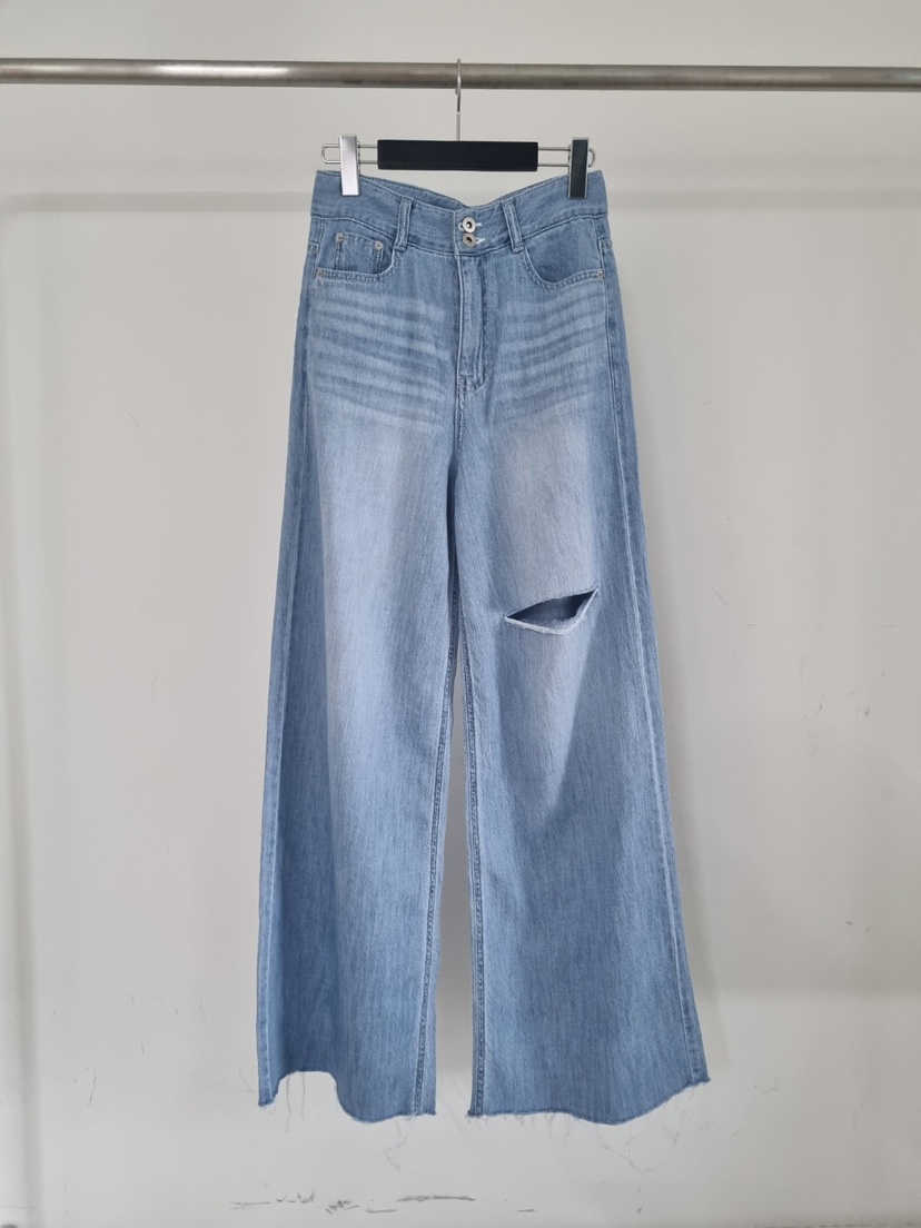 VERANDA韓國直郵㊣東大門實拍女裝新品25春夏熱賣牛仔褲亞麻VERANDA牛仔褲