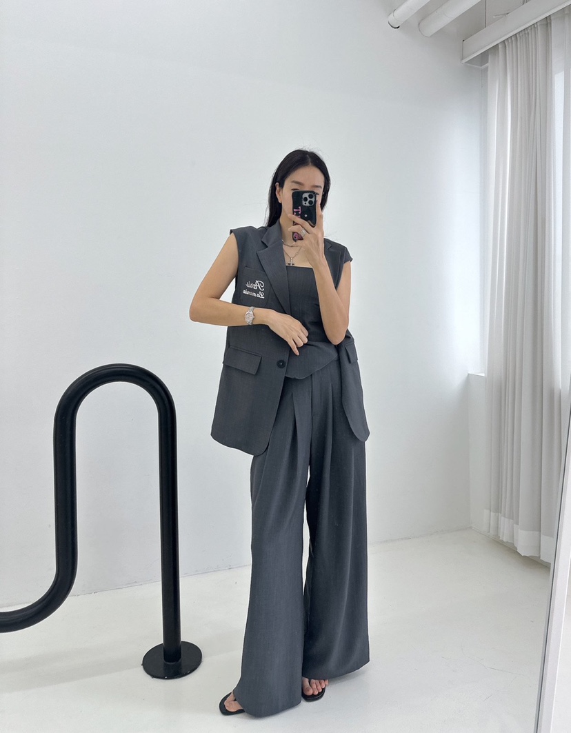 SOUIT直郵韓國代購㊣女裝新品休閑時尚25春夏人氣推薦熱賣馬甲SOUIT by mabel-L馬甲