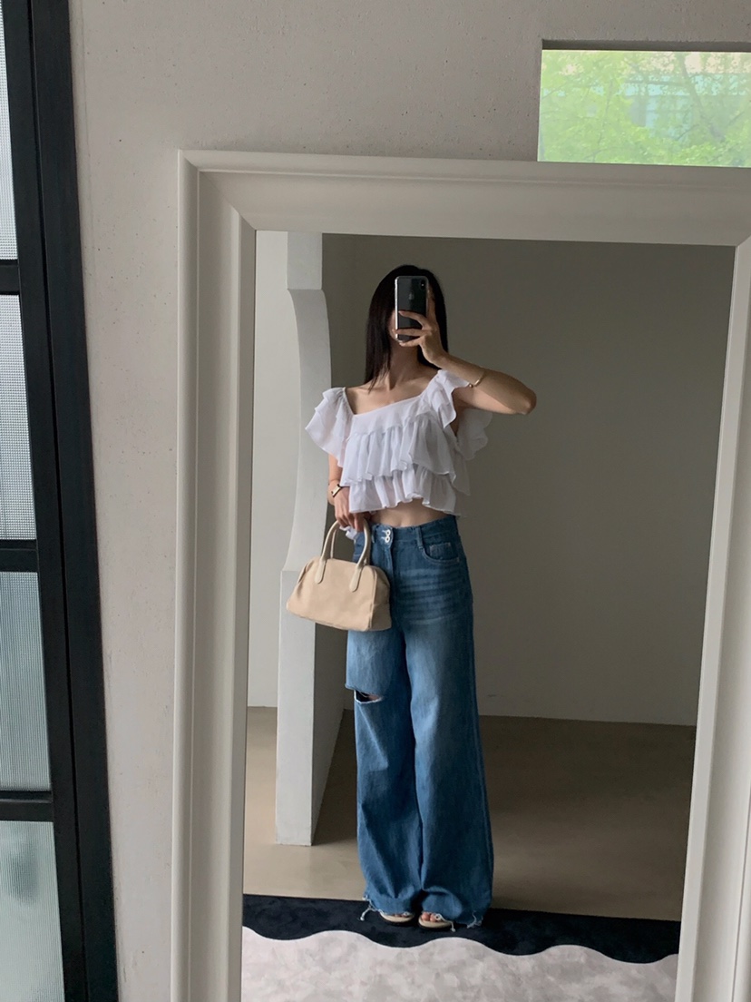 VERANDA韓國㊣直郵東大門代購女裝新品推薦時尚25春夏襯衫蕾絲衫VERANDA襯衫/蕾絲衫