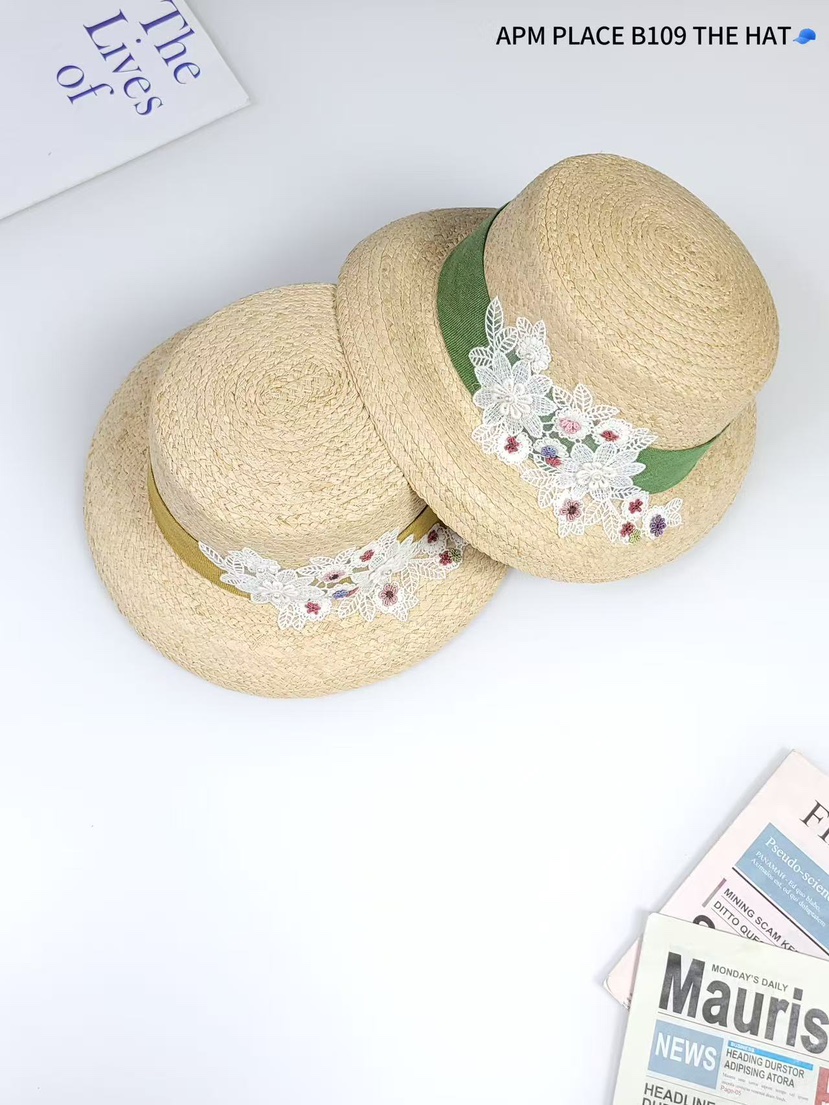 THE HAT-P直郵韓國代購㊣女裝新品休閑熱賣時尚帽子蕾絲花THE HAT帽子