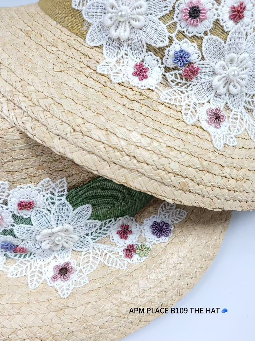THE HAT-P直郵韓國代購㊣女裝新品休閑熱賣時尚帽子蕾絲花THE HAT帽子