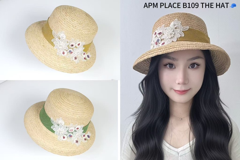 THE HAT-P直郵韓國代購㊣女裝新品休閑熱賣時尚帽子蕾絲花THE HAT帽子