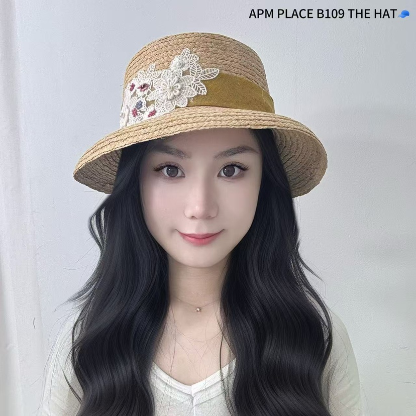 THE HAT-P直郵韓國代購㊣女裝新品休閑熱賣時尚帽子蕾絲花THE HAT帽子