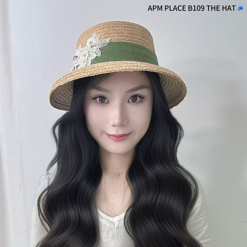 THE HAT-P直郵韓國代購㊣女裝新品休閑熱賣時尚帽子蕾絲花THE HAT帽子圖色2