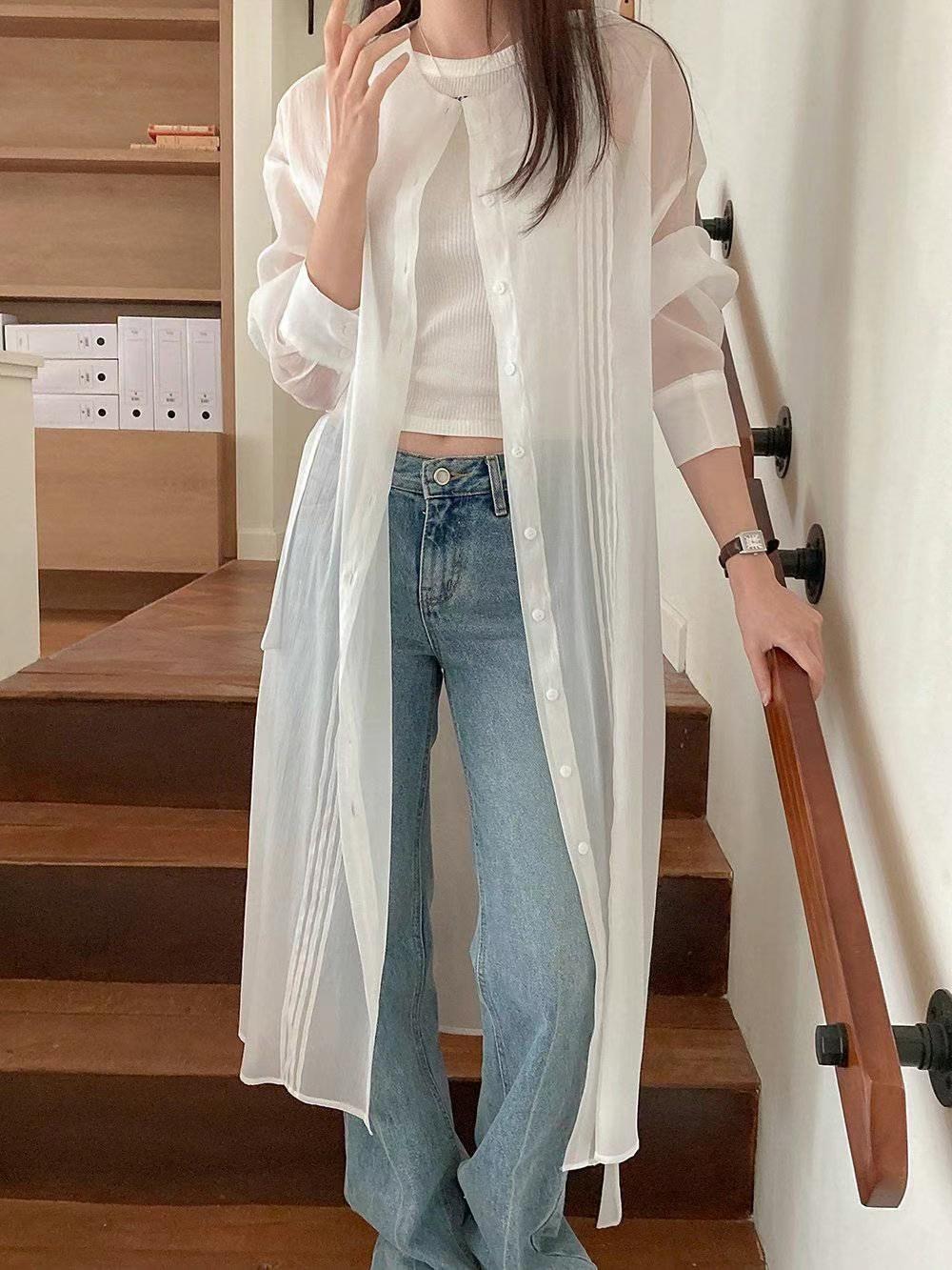 DRESS UP韓國直郵㊣東大門實拍女裝新款休閑25春夏連衣裙透明DRESS UP連衣裙