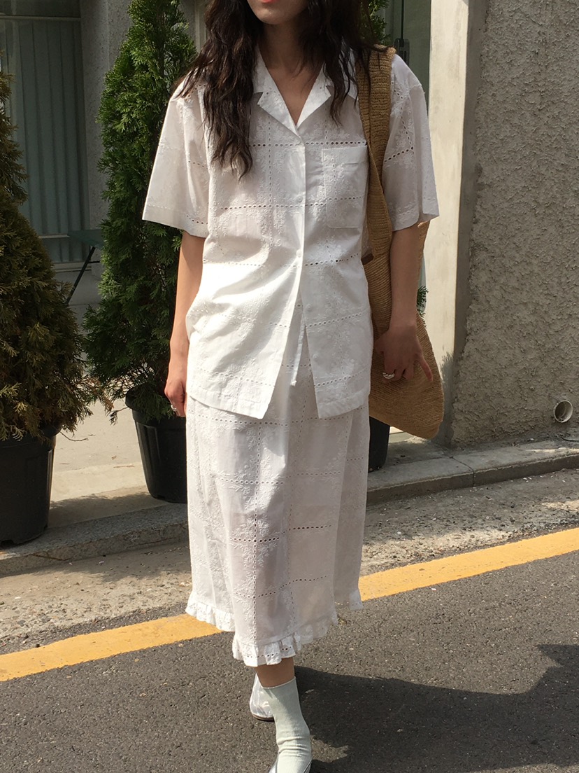 OURS韓國直郵㊣東大門實拍女裝新款熱賣休閑襯衫蕾絲衫蕾絲OURS襯衫/蕾絲衫