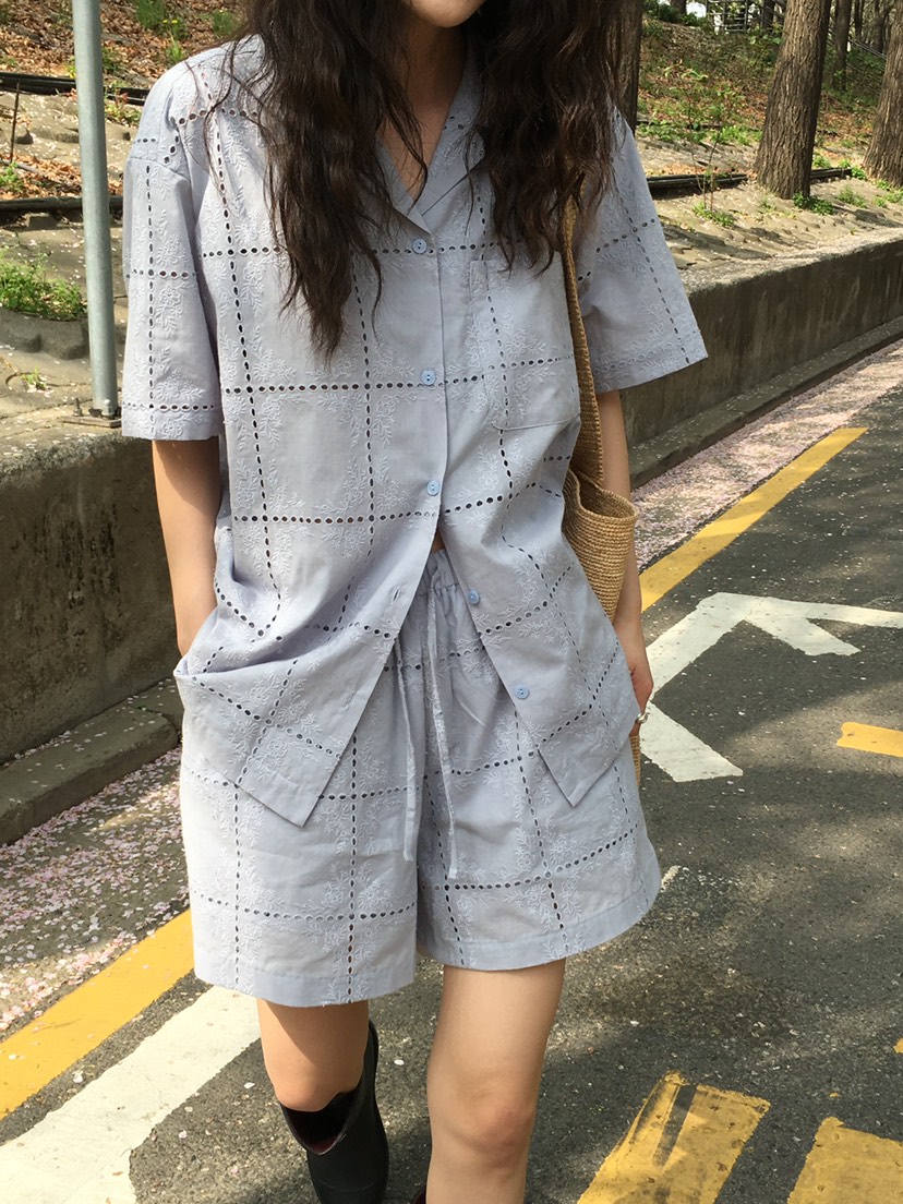 OURS韓國直郵㊣東大門實拍女裝新款熱賣休閑襯衫蕾絲衫蕾絲OURS襯衫/蕾絲衫