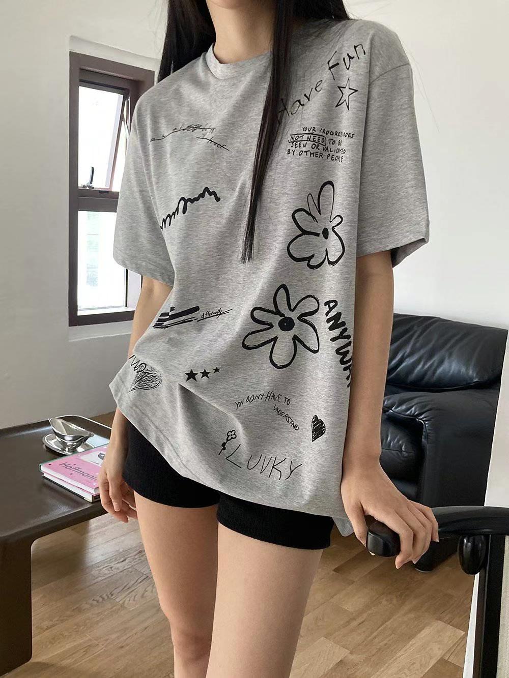 DRESS UP直郵韓國代購㊣女裝新款推薦時尚熱賣休閑25春夏T恤DRESS UPT恤