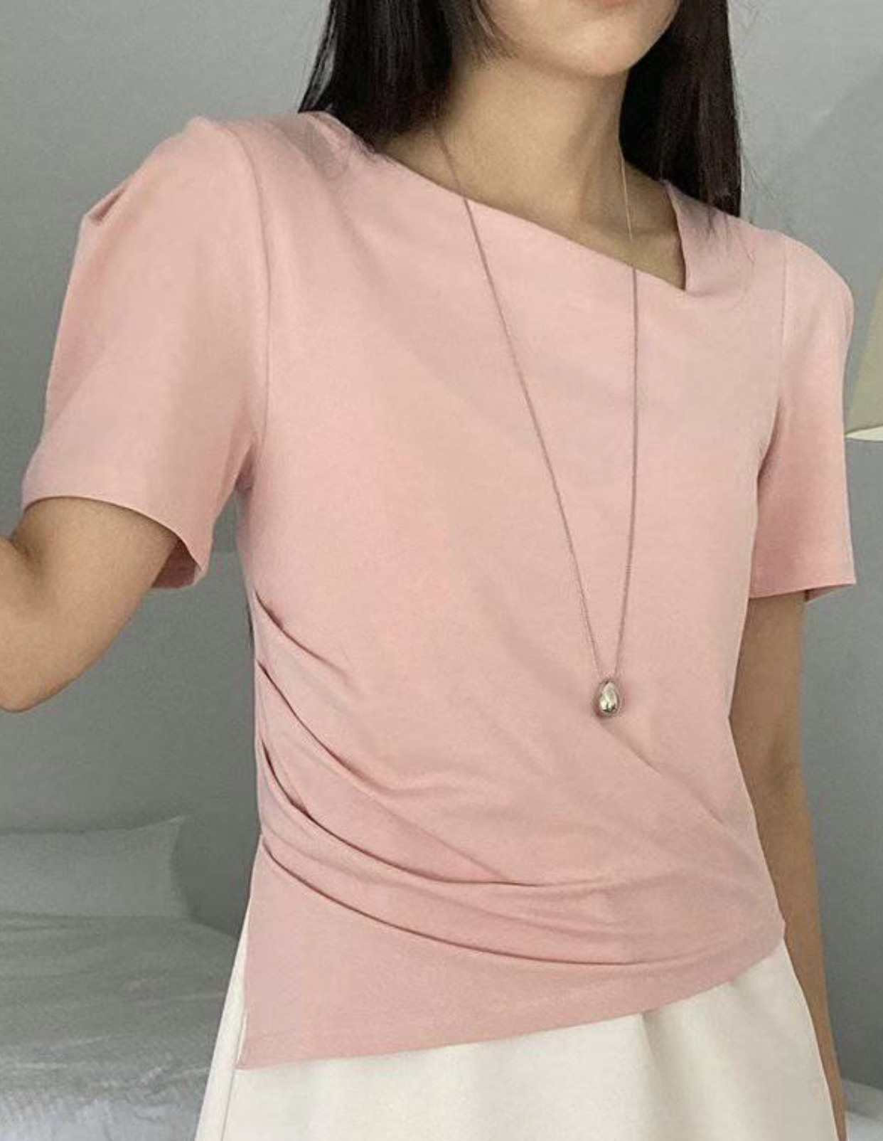 DRESS UP直郵韓國代購㊣女裝新品人氣時尚25春夏T恤泡泡袖DRESS UPT恤圖色2