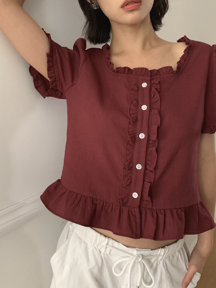 SLAT韓國㊣直郵東大門代購女裝新品休閑人氣熱賣襯衫蕾絲衫SLAT襯衫/蕾絲衫