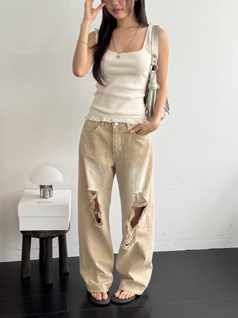 SUNDER MARKET韓國直郵㊣女裝新品25春夏時尚熱賣吊帶背心SUNDER MARKET吊帶/背心