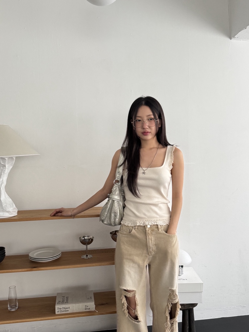SUNDER MARKET韓國直郵㊣女裝新品25春夏時尚熱賣吊帶背心SUNDER MARKET吊帶/背心