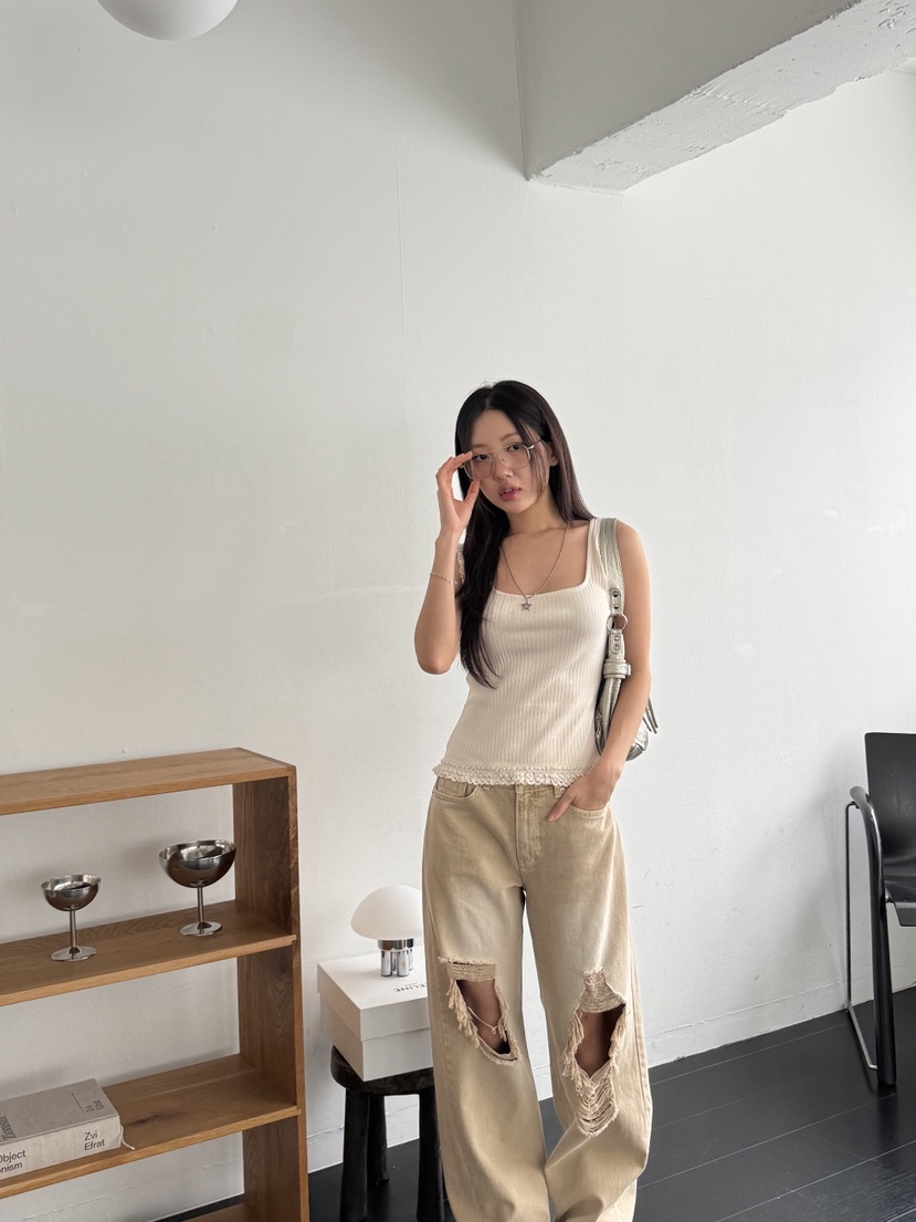 SUNDER MARKET韓國直郵㊣女裝新品25春夏時尚熱賣吊帶背心SUNDER MARKET吊帶/背心