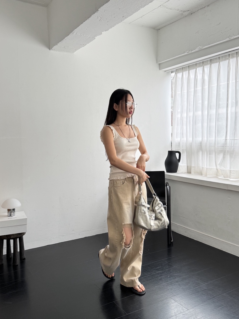 SUNDER MARKET韓國直郵㊣女裝新品25春夏時尚熱賣吊帶背心SUNDER MARKET吊帶/背心