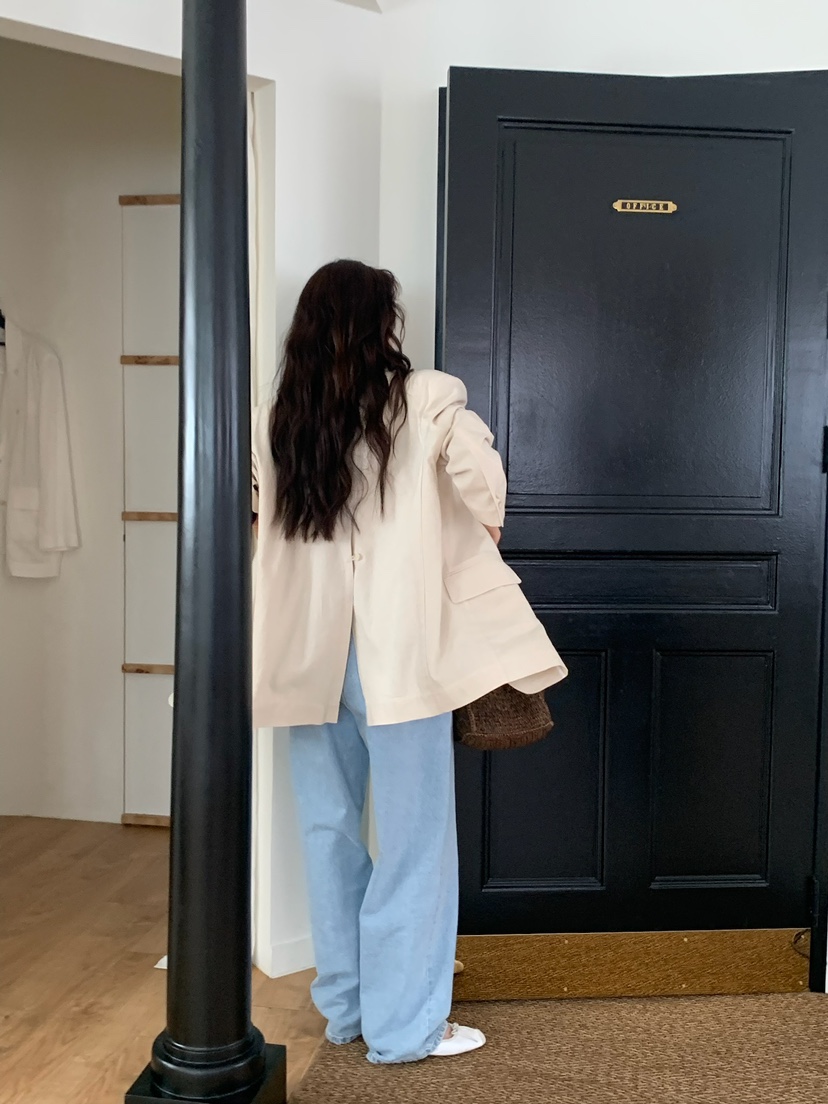 BLEECKER韓國直郵㊣女裝新品時尚休閑25春夏熱賣推薦夾克亞麻BLEECKER夾克