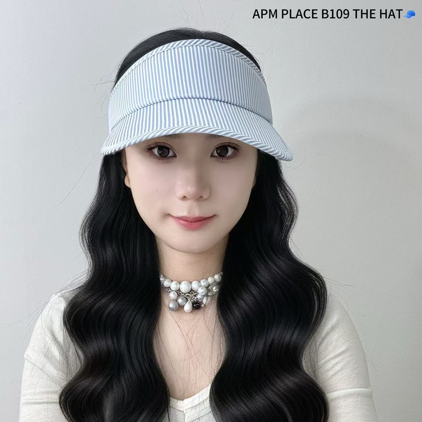 THE HAT-P直郵韓國代購㊣女裝新品人氣休閑時尚推薦帽子條紋THE HAT帽子圖色2