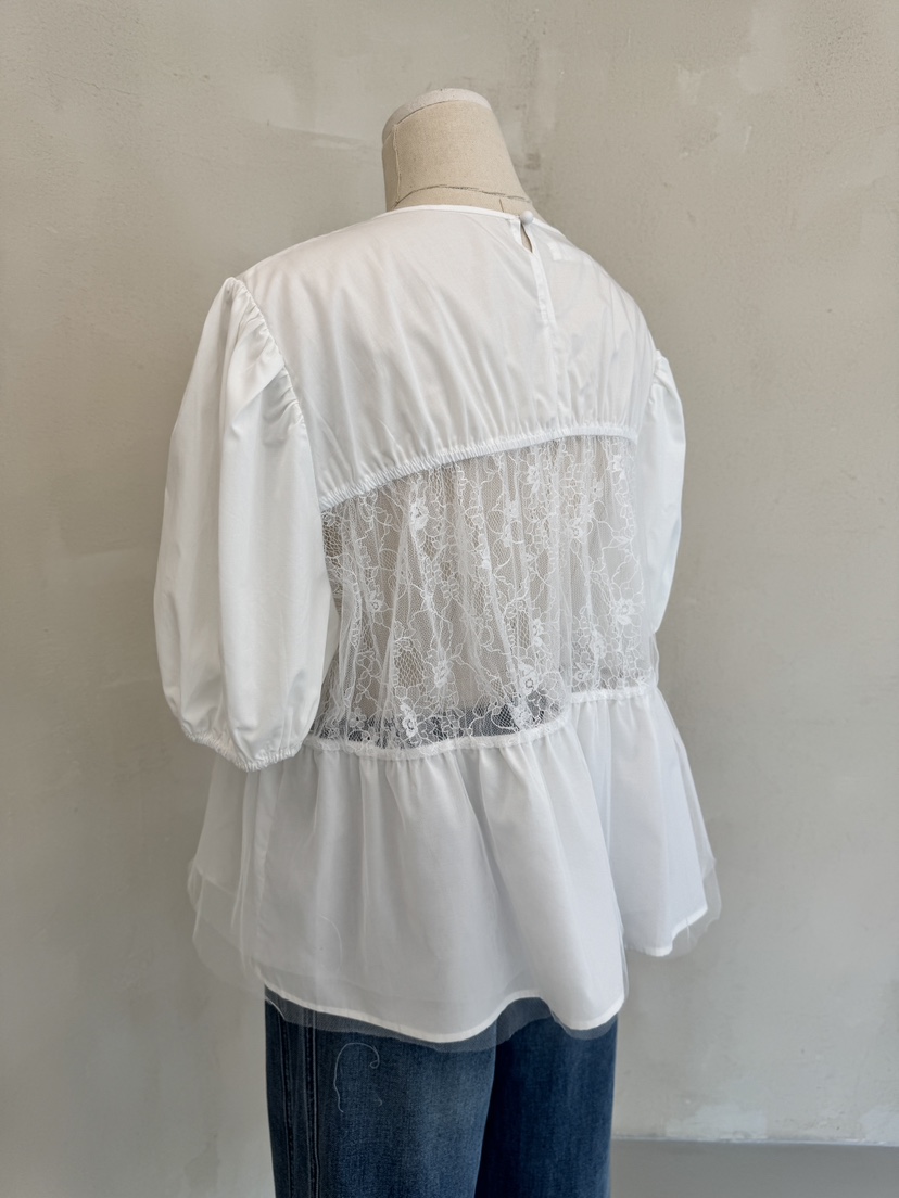 LAUNDRY直郵韓國代購㊣女裝新品熱賣25春夏休閑時尚襯衫蕾絲衫LAUNDRY襯衫/蕾絲衫