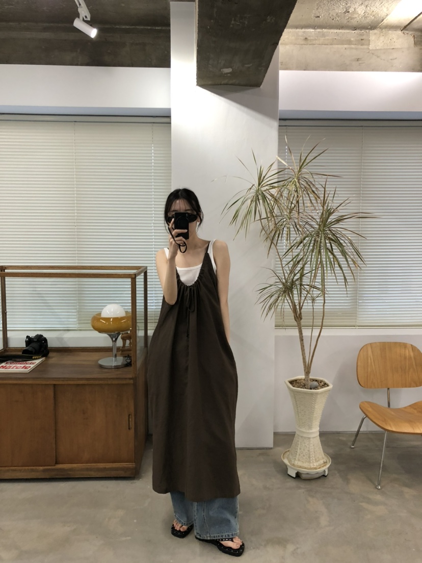 FOSET韓國直郵㊣女裝新款25春夏時尚人氣推薦休閑連衣裙亞麻FOSET連衣裙
