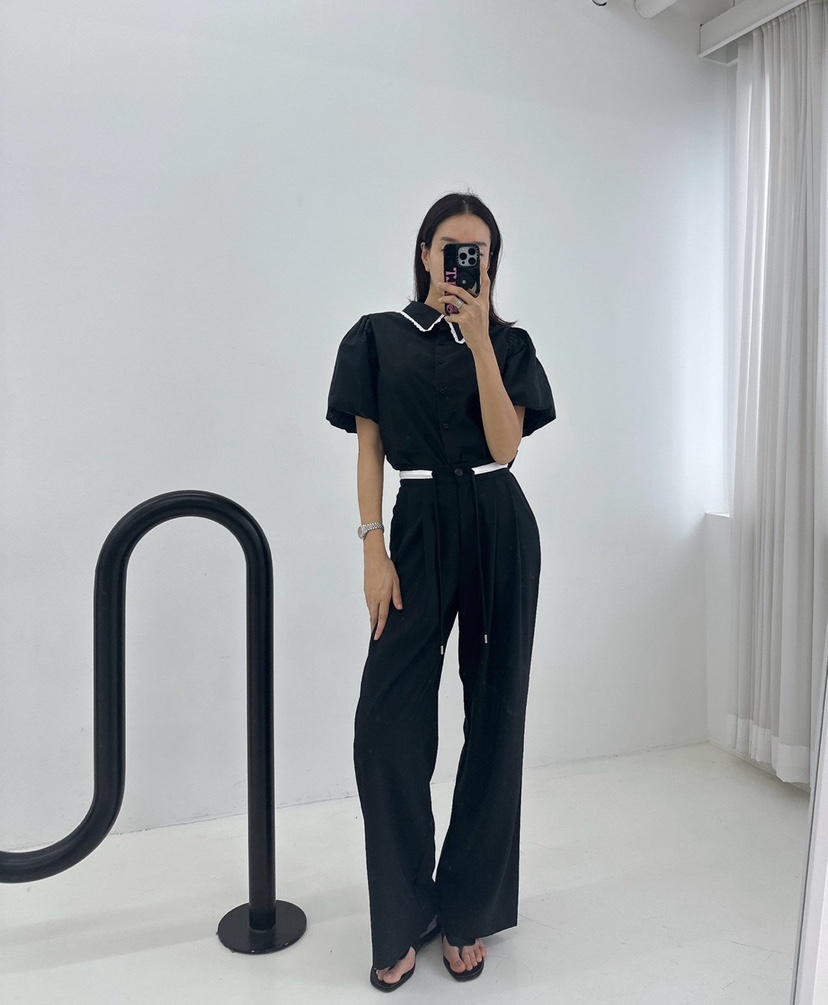 MABEL-Q直郵韓國代購㊣女裝新款人氣休閑熱賣25春夏襯衫蕾絲衫SOUIT by mabel-Q襯衫/蕾絲衫