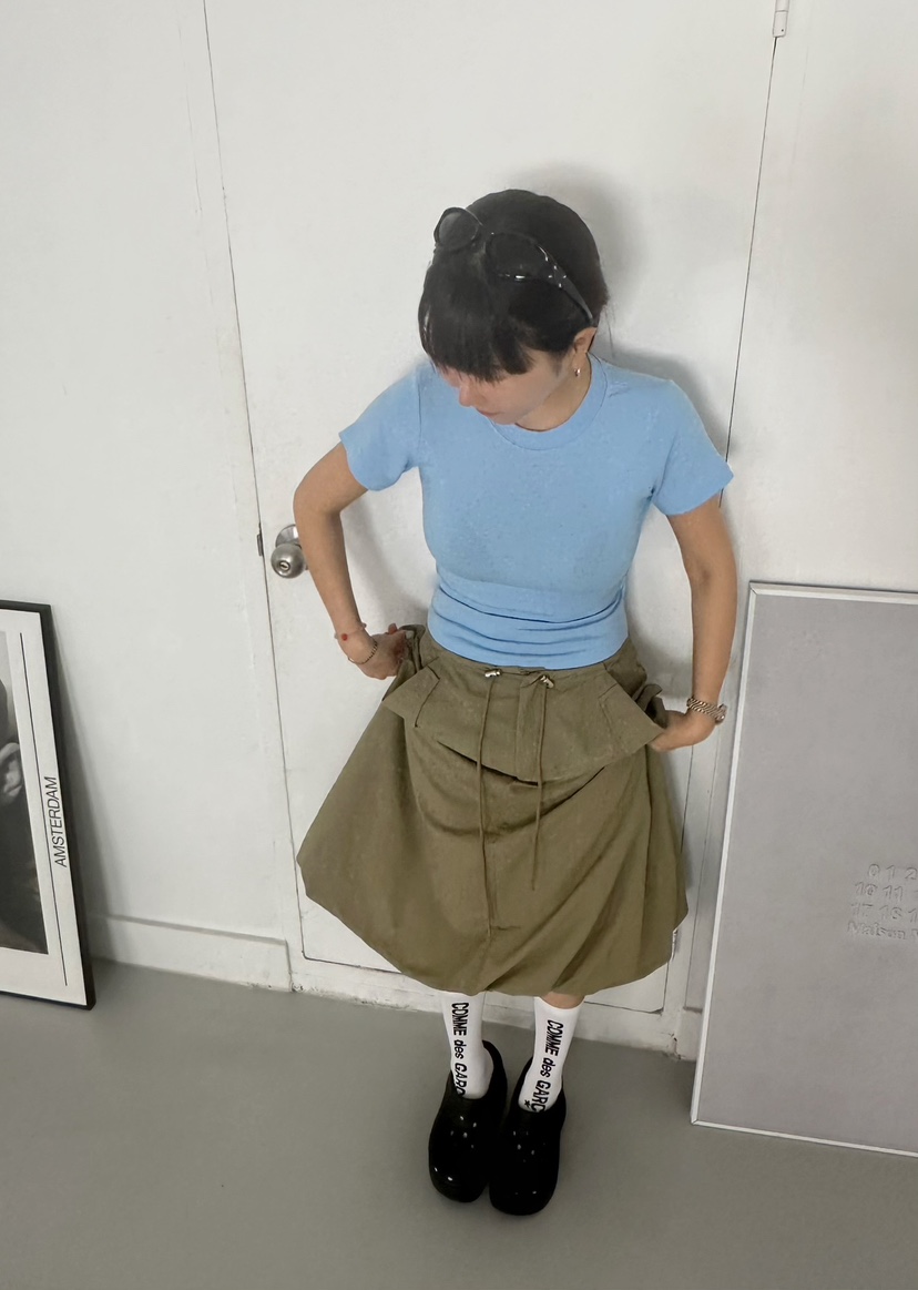 BYRING直郵韓國代購㊣女裝新品25春夏熱賣時尚半身裙中短裙BYRING半身裙/中短裙