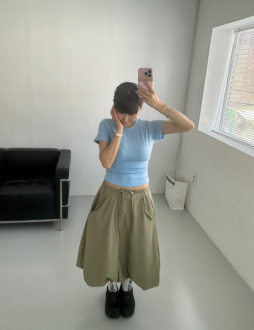 BYRING直郵韓國代購㊣女裝新品25春夏熱賣時尚半身裙中短裙BYRING半身裙/中短裙