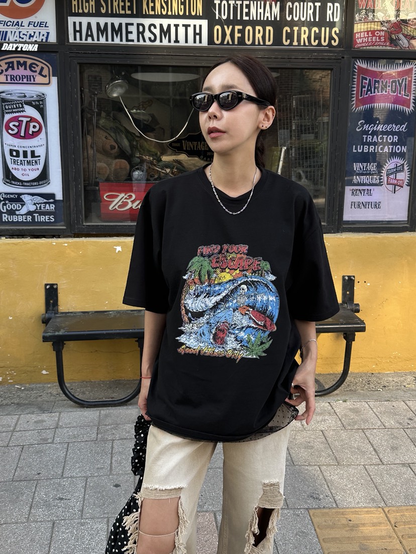 SUNDER MARKET韓國㊣直郵東大門代購女裝新品推薦25春夏T恤SUNDER MARKETT恤圖色2
