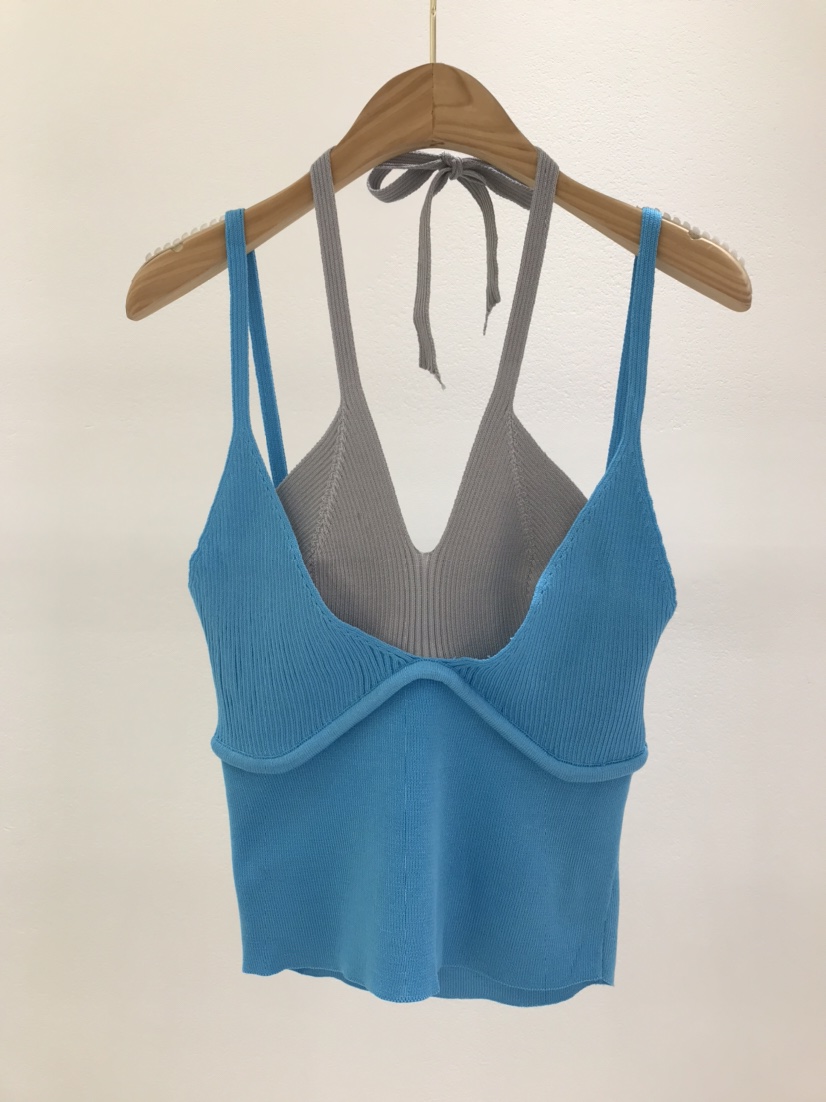 KC MARKET直郵韓國代購㊣女裝新品25春夏休閑時尚吊帶背心空吊帶/背心圖色2