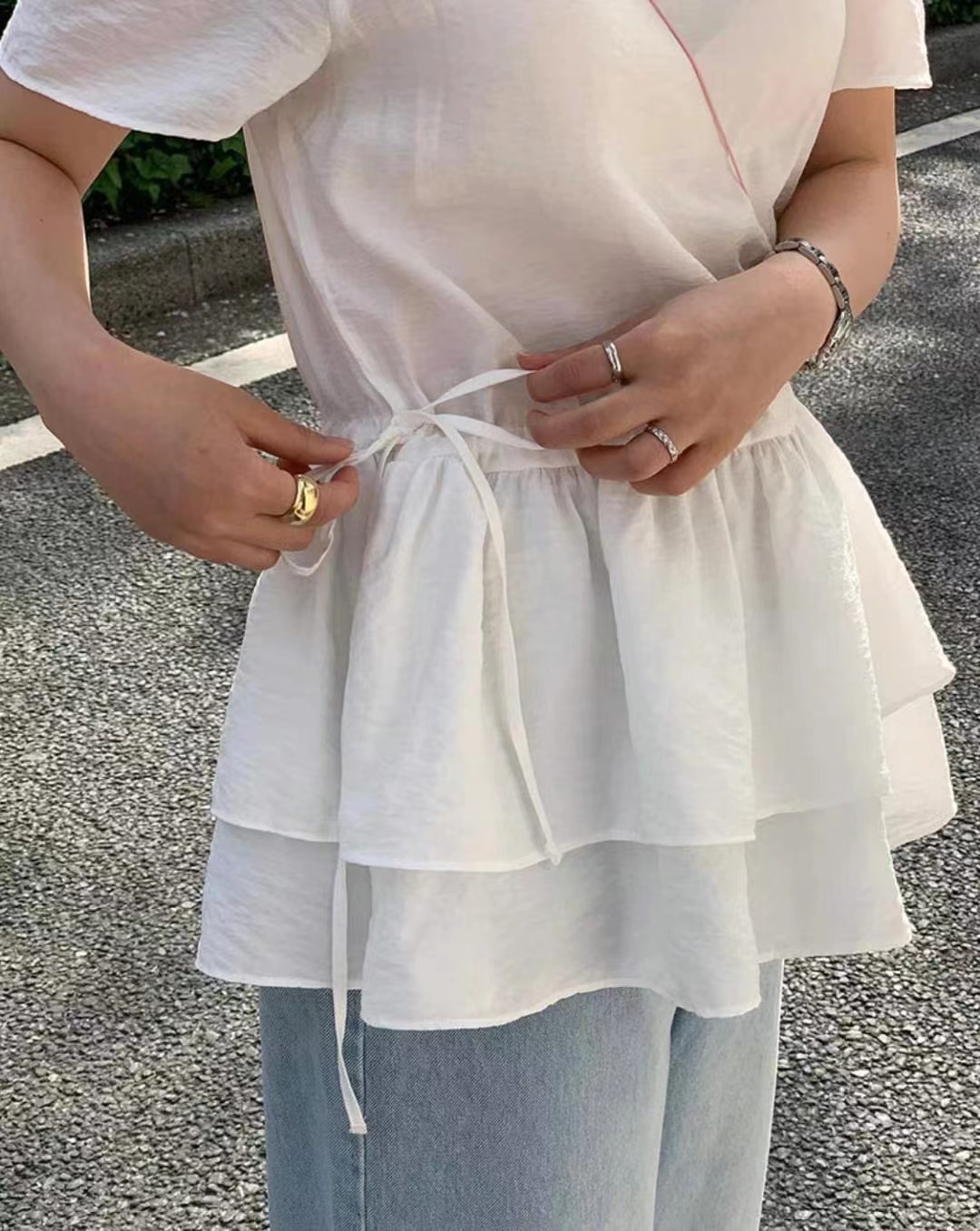 COME HERE韓國㊣直郵東大門代購女裝新品熱賣時尚襯衫蕾絲衫COME HERE襯衫/蕾絲衫