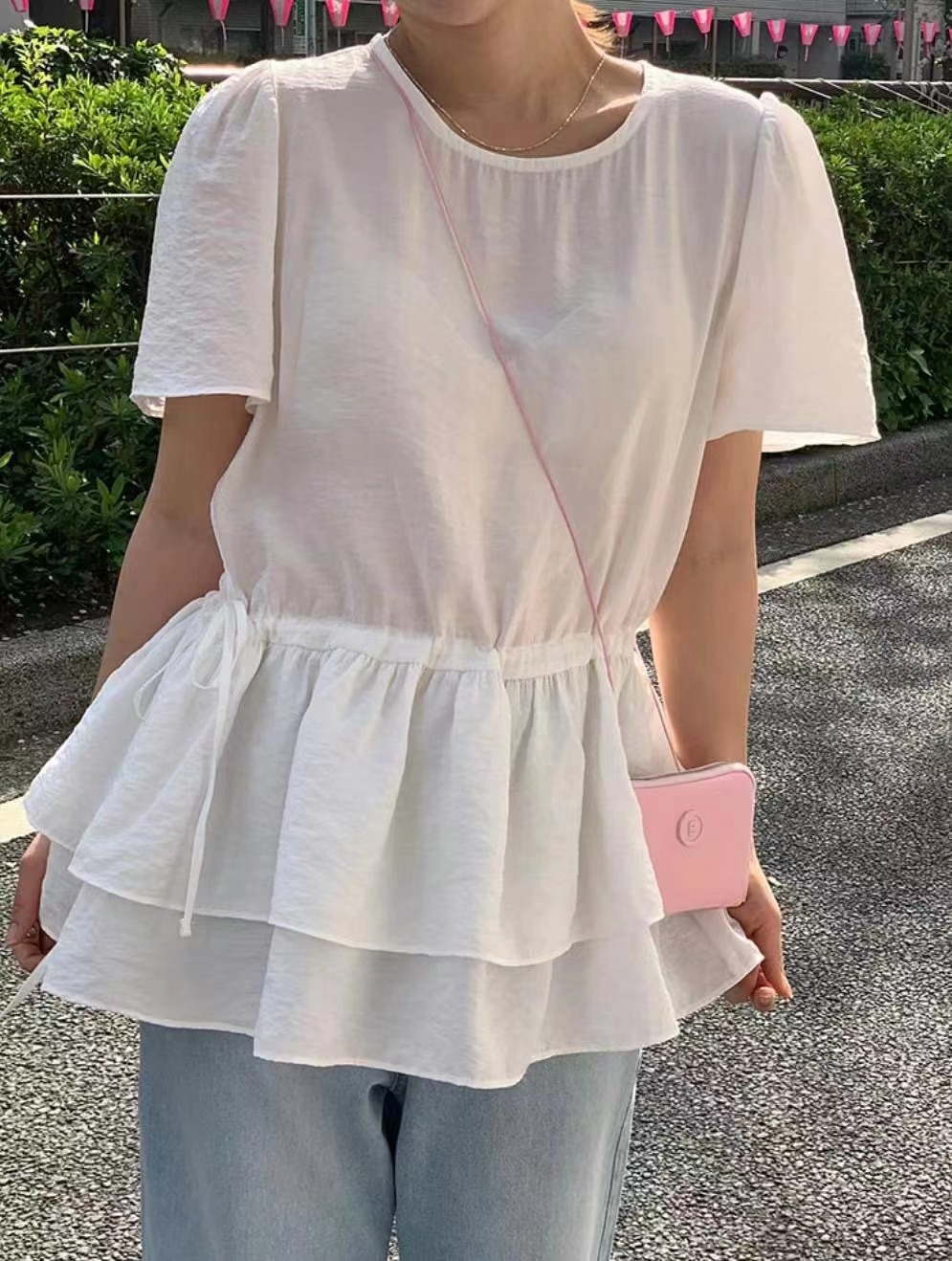 COME HERE韓國㊣直郵東大門代購女裝新品熱賣時尚襯衫蕾絲衫COME HERE襯衫/蕾絲衫