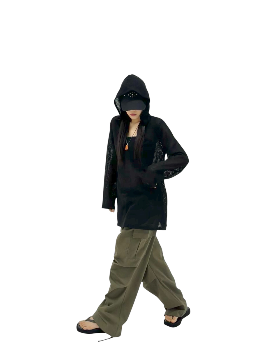 NOCTURNAL VIBE韓國㊣直郵東大門代購女裝新品熱賣連衣裙兜帽NOCTURNAL VIBE連衣裙