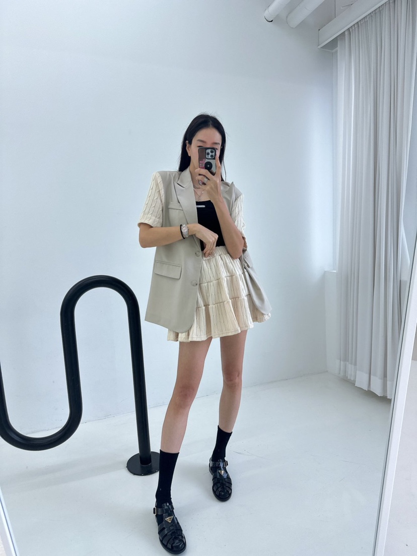 MABEL-Q韓國直郵㊣女裝新品人氣推薦休閑時尚25春夏熱賣短裙SOUIT by mabel-Q短裙