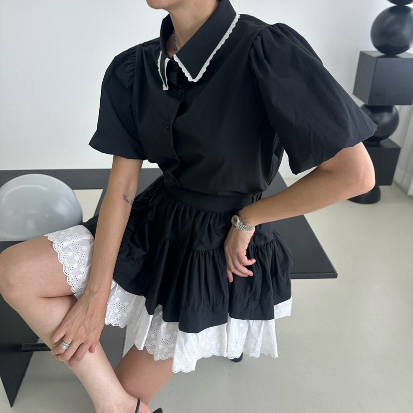 MABEL-Q直郵韓國代購㊣女裝新款人氣休閑熱賣時尚25春夏短裙SOUIT by mabel-Q短裙