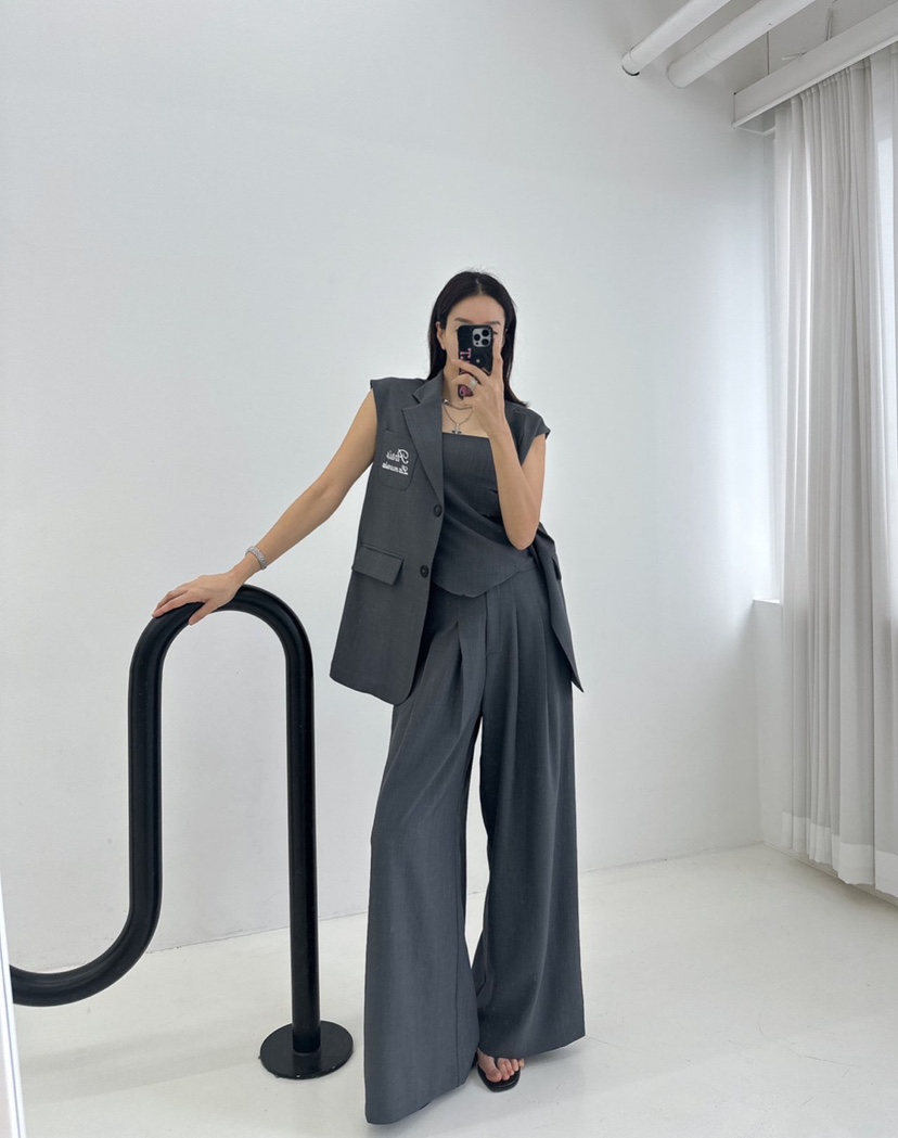 MABEL-Q韓國直郵㊣東大門實拍女裝新款時尚休閑熱賣推薦馬甲SOUIT by mabel-Q馬甲