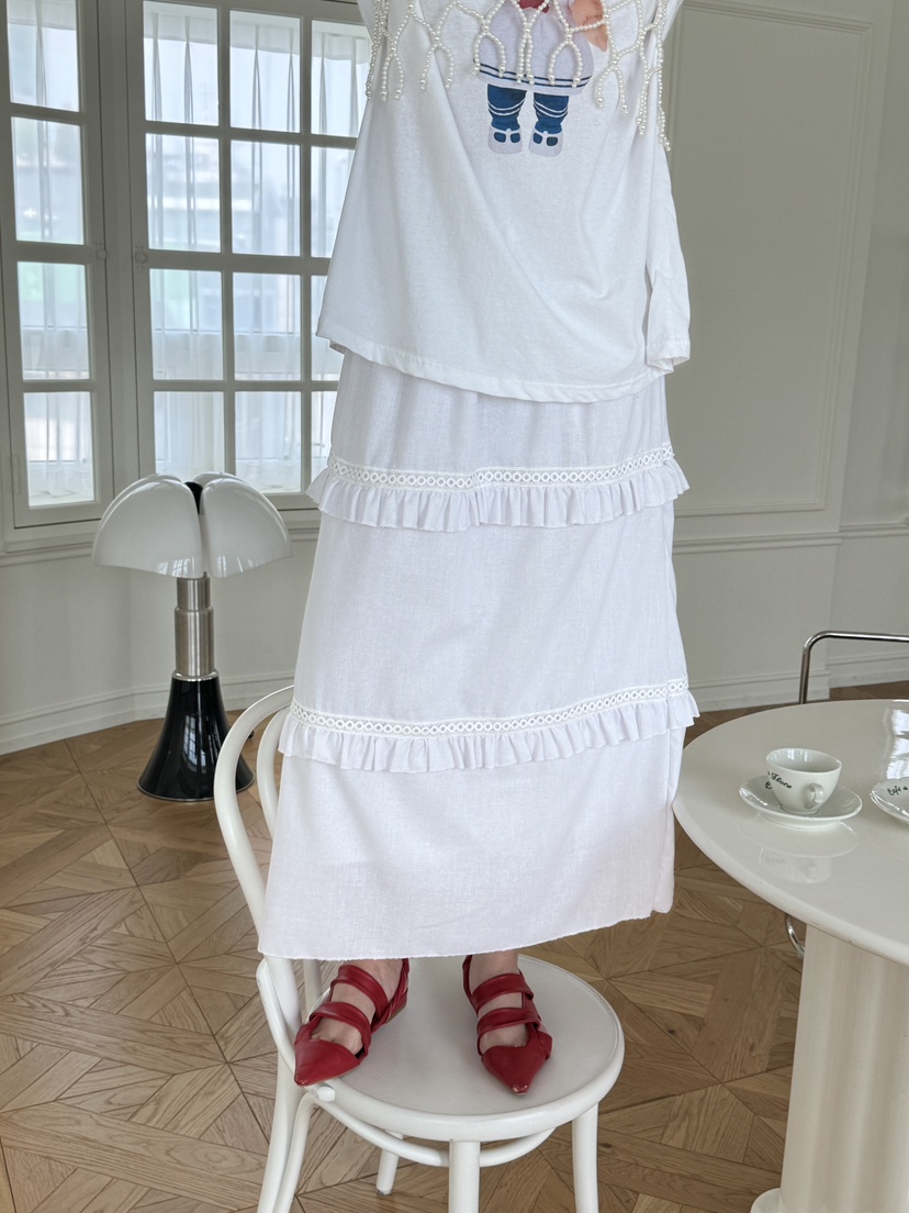 MAISONDEGLORY韓國直郵㊣女裝新品熱賣推薦25春夏長裙亞麻長款MAISON DE GLORY長裙