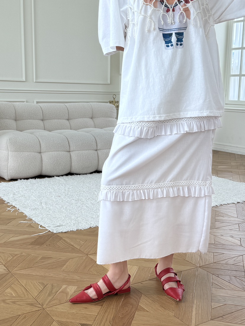 MAISONDEGLORY韓國直郵㊣女裝新品熱賣推薦25春夏長裙亞麻長款MAISON DE GLORY長裙