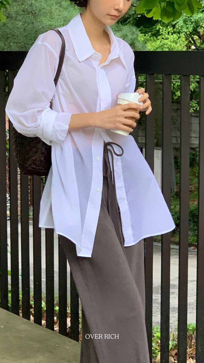 OVER RICH韓國直郵㊣東大門實拍女裝新品熱賣休閑襯衫蕾絲衫OVER RICH襯衫/蕾絲衫