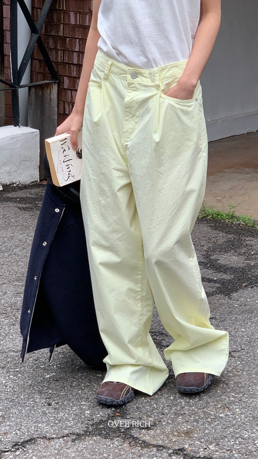 OVER RICH直郵韓國代購㊣女裝新品時尚熱賣人氣25春夏休閑褲OVER RICH休閑褲