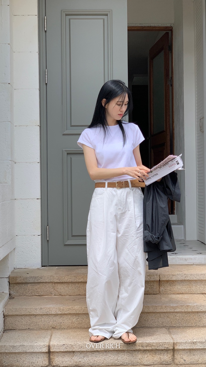 OVER RICH直郵韓國代購㊣女裝新品時尚熱賣人氣25春夏休閑褲OVER RICH休閑褲