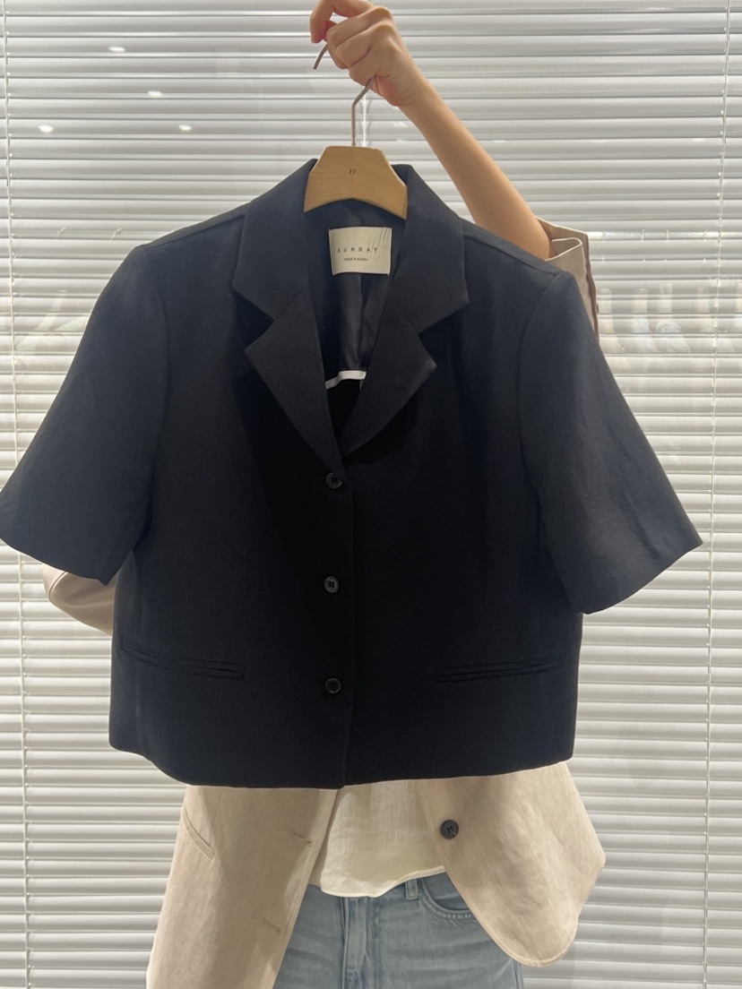 FF直郵韓國代購㊣女裝新品休閑推薦人氣25春夏時尚夾克亞麻FF/SUNDAY夾克圖色4