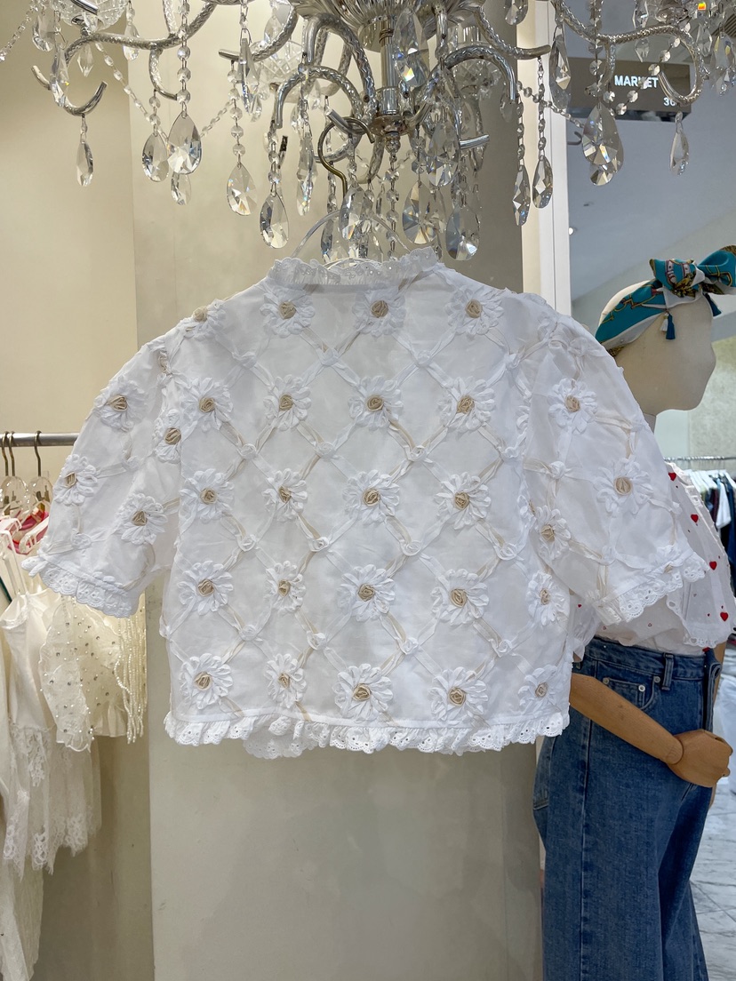 81 MARKET-L韓國直郵㊣女裝新款25春夏人氣休閑襯衫蕾絲衫81 MARKET-L襯衫/蕾絲衫