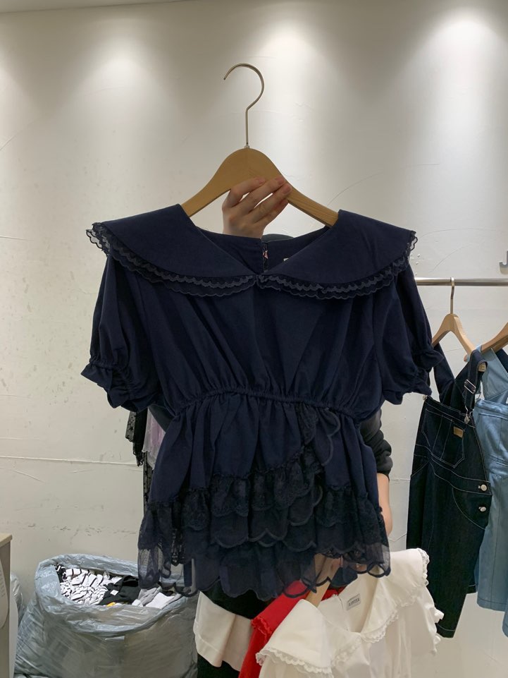 JUPITER韓國㊣直郵東大門代購女裝新款人氣休閑時尚襯衫蕾絲衫JUPITER襯衫/蕾絲衫圖色2