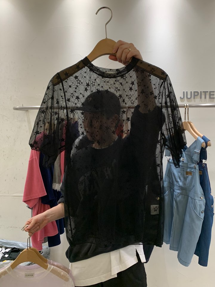 JUPITER韓國㊣直郵東大門代購女裝新款時尚25春夏襯衫蕾絲衫透視JUPITER襯衫/蕾絲衫圖色3