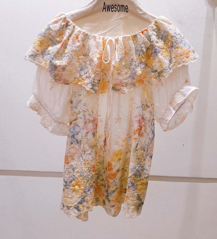 AWESOME-P直郵韓國代購㊣女裝新款休閑推薦時尚襯衫蕾絲衫AWESOME-P襯衫/蕾絲衫圖色1