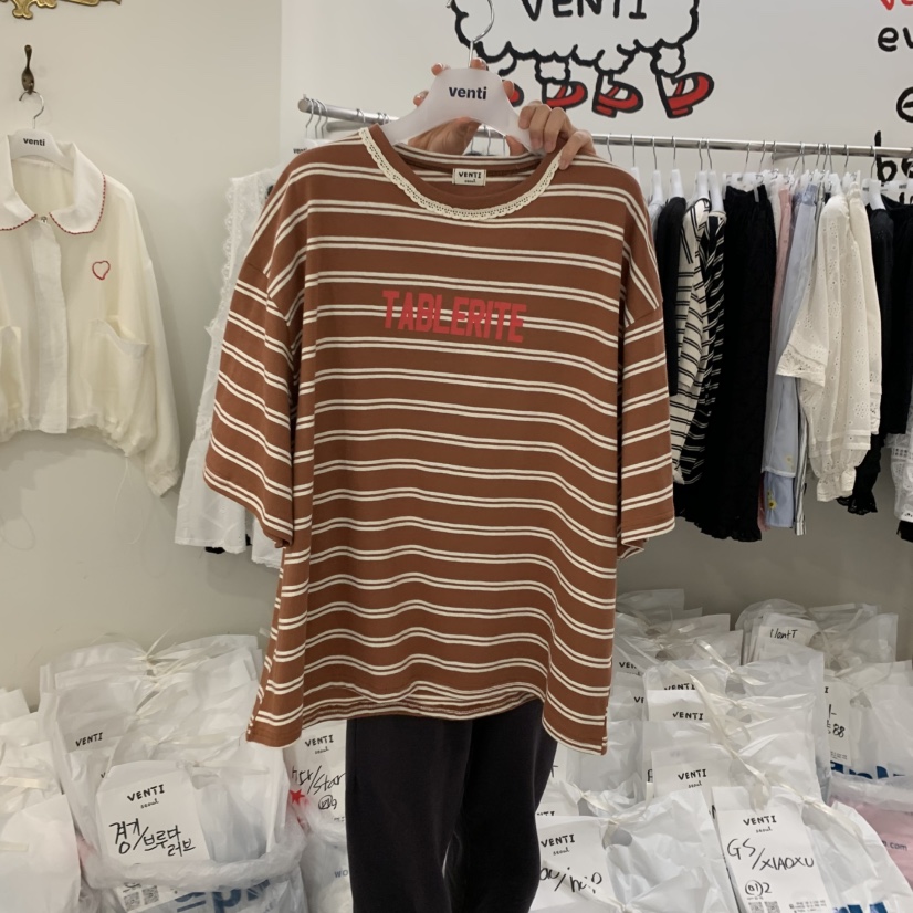VENTI韓國㊣直郵東大門代購女裝新品推薦25春夏人氣熱賣T恤VENTIT恤圖色2
