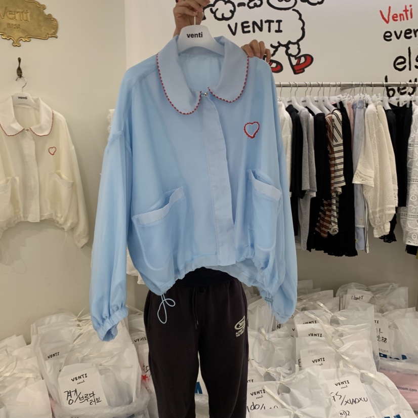 VENTI韓國直郵㊣東大門實拍女裝新品推薦休閑熱賣25春夏夾克刺繡VENTI夾克圖色3