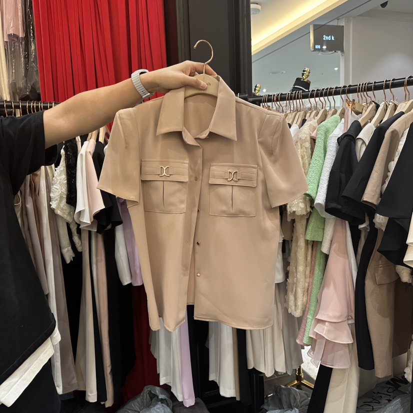 HERISH-HAUTE韓國直郵㊣女裝新品熱賣休閑時尚25春夏襯衫蕾絲衫HERISH-HAUTE襯衫/蕾絲衫圖色2