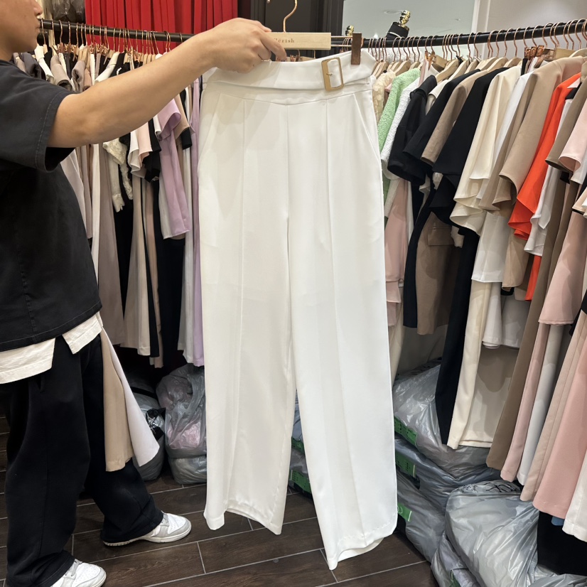 HERISH-HAUTE韓國直郵㊣東大門實拍女裝新品25春夏休閑褲腰帶HERISH-HAUTE休閑褲圖色1