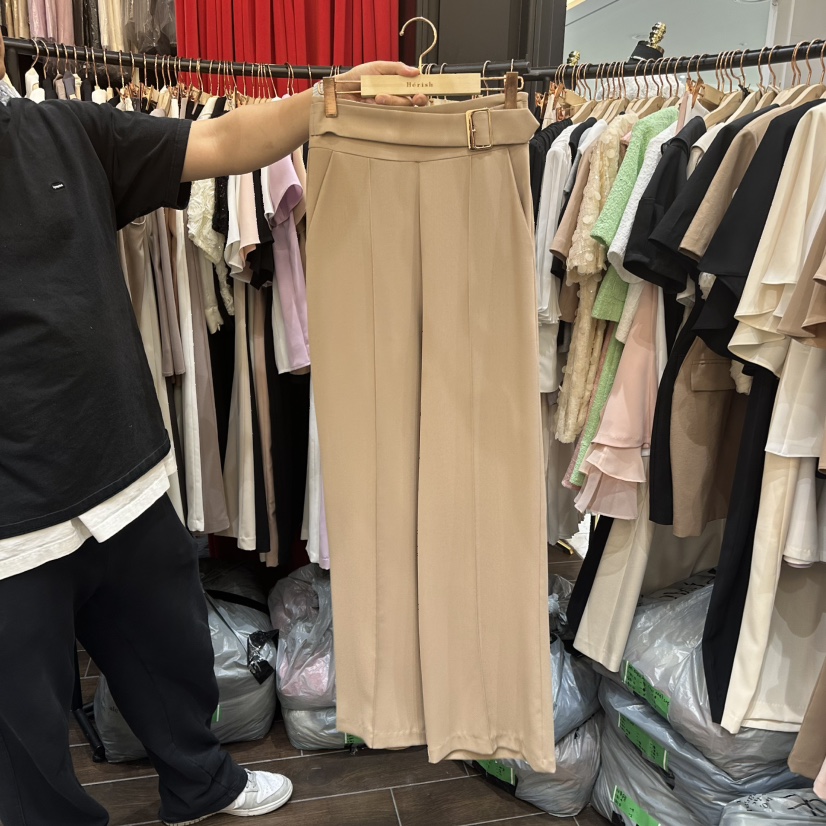 HERISH-HAUTE韓國直郵㊣東大門實拍女裝新品25春夏休閑褲腰帶HERISH-HAUTE休閑褲圖色2