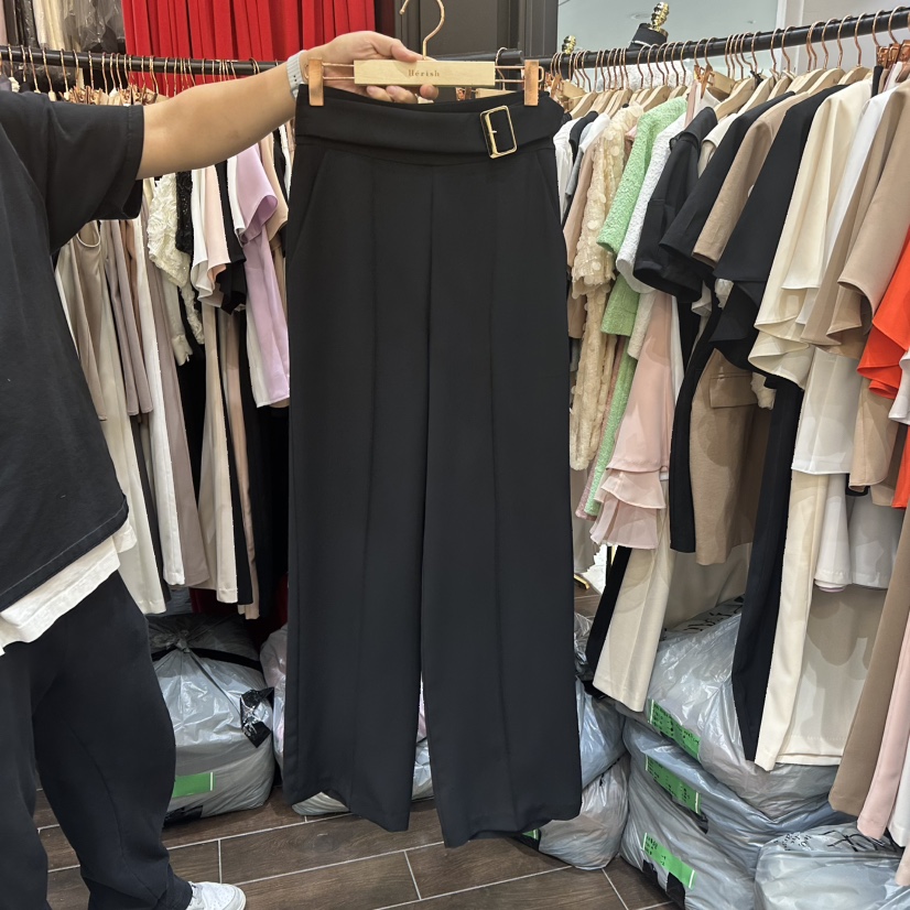 HERISH-HAUTE韓國直郵㊣東大門實拍女裝新品25春夏休閑褲腰帶HERISH-HAUTE休閑褲圖色3